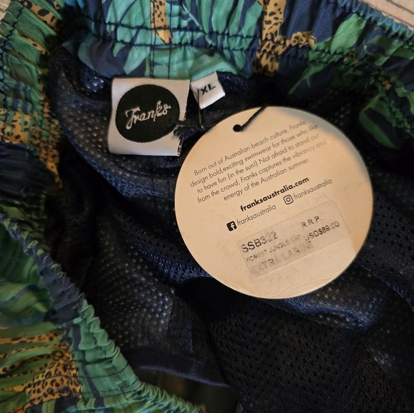 Franks Australia JUNGLE CAT Blue Mens Swim Trunks Size XL NEW - Picture 6 of 6